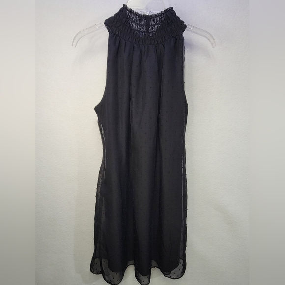 ELLE Swiss Dot Halter Dress Size XS Sleeveless Shift - Picture 9 of 10